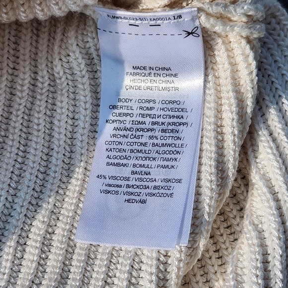 Lauren Ralph Lauren Black Label Knit V Neck‎ crop Sweater Top Ivory Ribbed Small - Picture 5 of 7